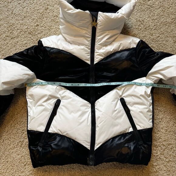 Goldbergh Courage Quilted Ski Jacket Puffer Striped Black White NWT US 4 - Picture 11 of 11